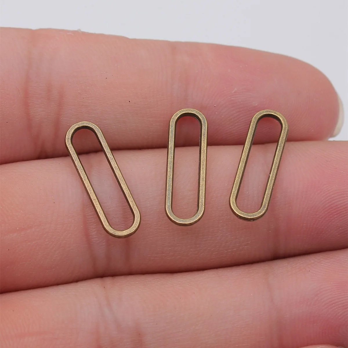 WYSIWYG 40pcs 6x20mm 6 Colors Oval Circle Charms Pendant For DIY Jewelry Making Handmade Jewelry Craft Findings