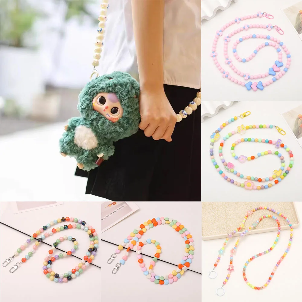 

Beaded Bag Chain Multicolors Hanging Shoulder Strap Anti-lost Chain Phone Lanyard Chain Crossbody Lanyard Colorful Decoration