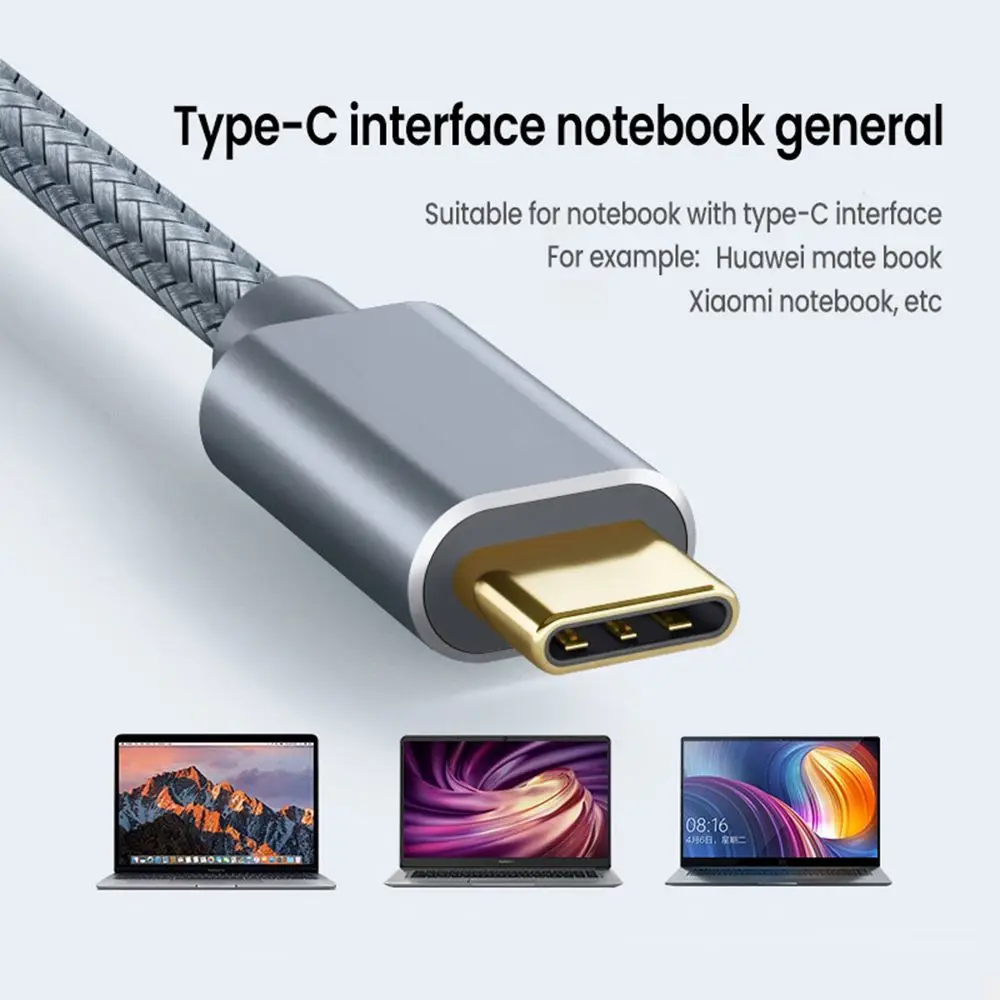 0.5m-3.0m USB C to USB B 2.0 Printer Cable Braided Printer Scanner Laptop Computer High Speed for Epson HP Brother Huawei Xiaomi