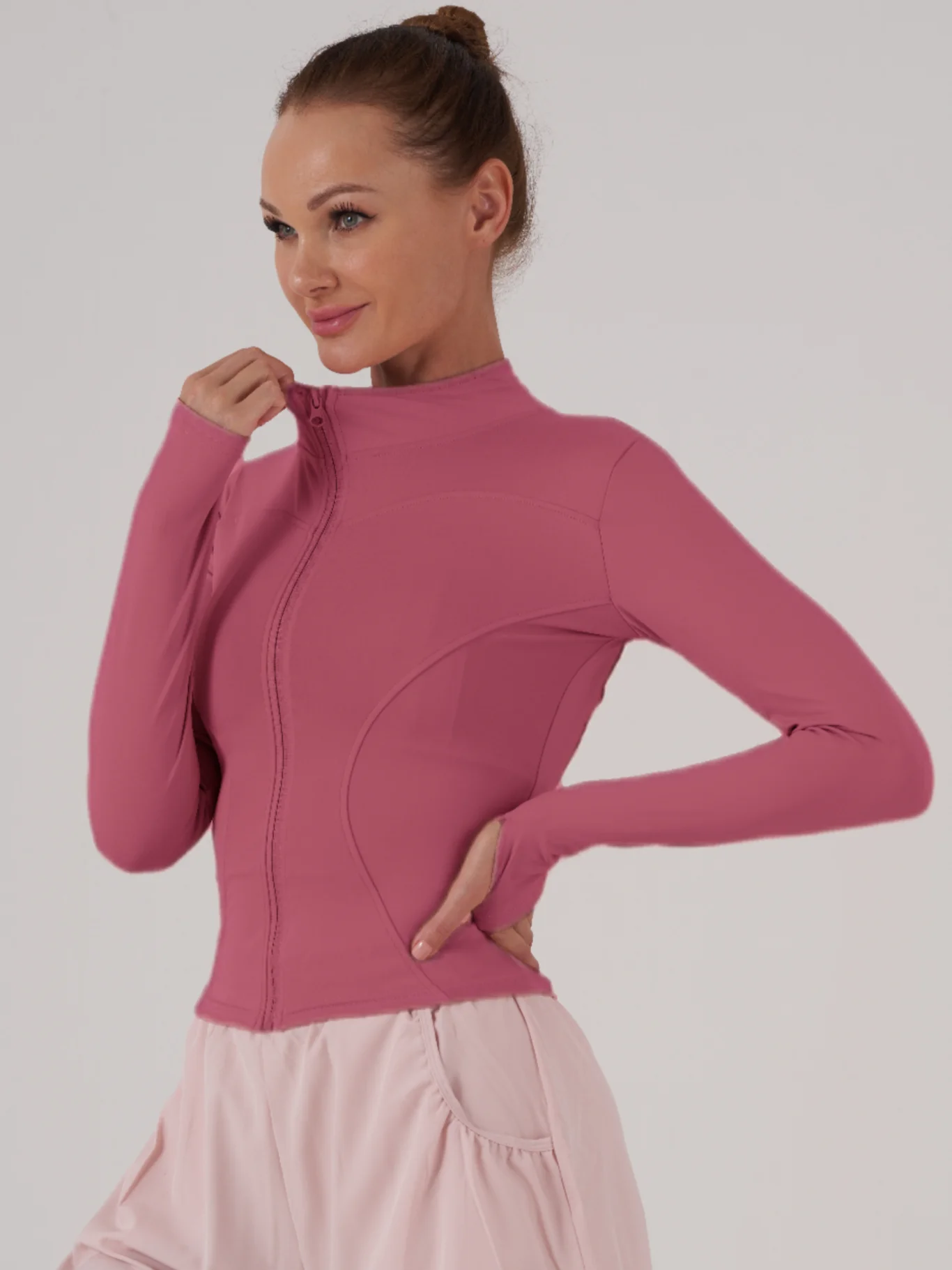 Fitfemme Sports Jacket Women Zip Fitness Yoga Shirt Winter Warm Gym Top Activewear Running Coats Workout Clothes For Cycling