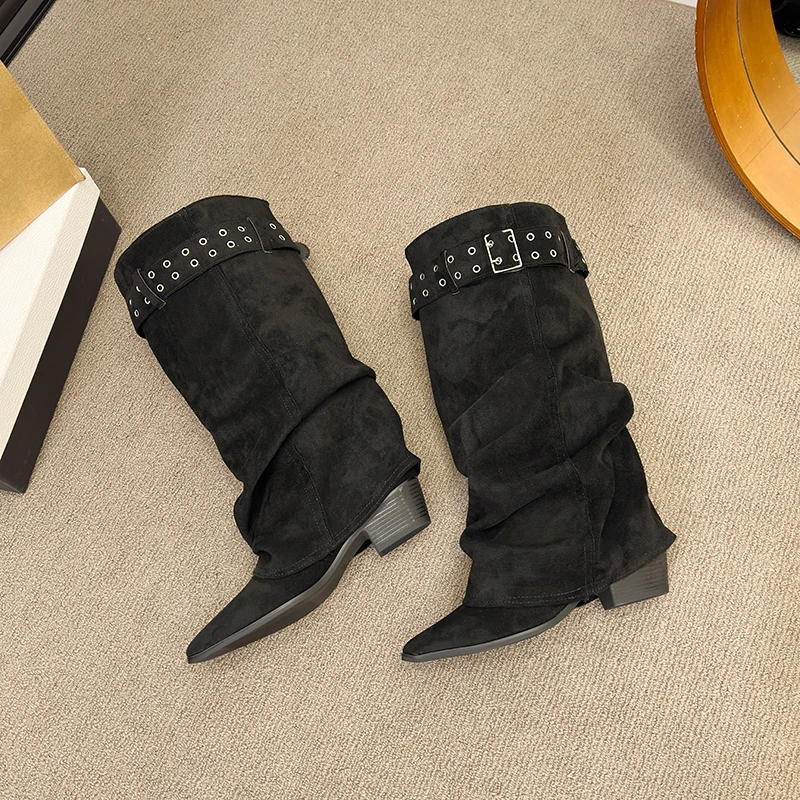 Western-Cowboystiefel mit klob – Pointed Toe Flat Bewertung und Preis