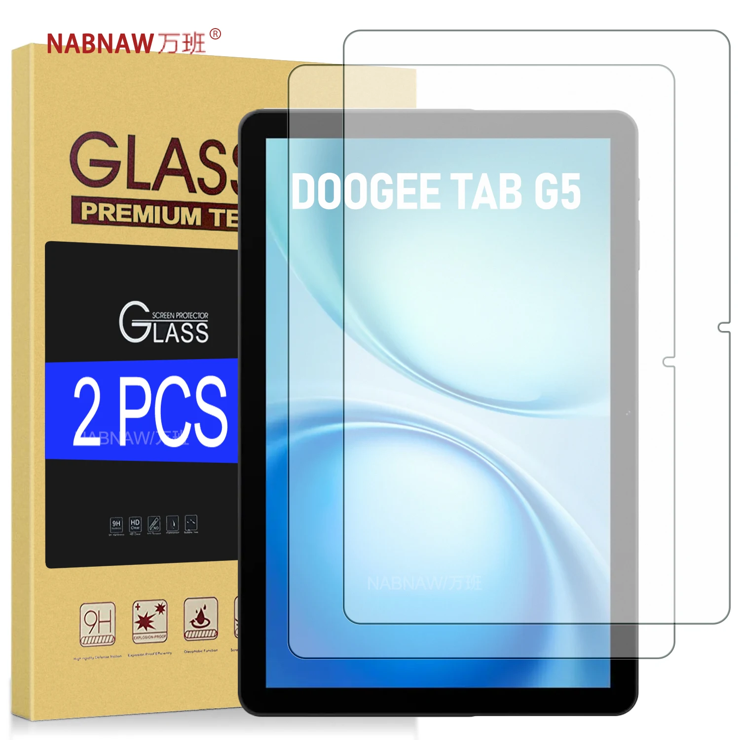For Doogee Tab G5 10.1-inch Full HD Tempered Glass Film Screen Protector Anti-Scratch Esay To Install  2-Pack