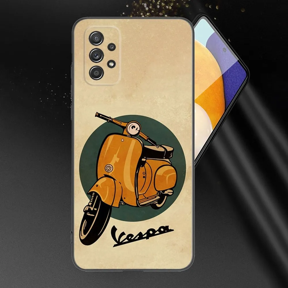 V-VespaS Scooter Phone Case For Samsung Galaxy A13,A21s,A22,A31,A32,A52,A53,A71,A80,A91 Soft Black Phone Cover