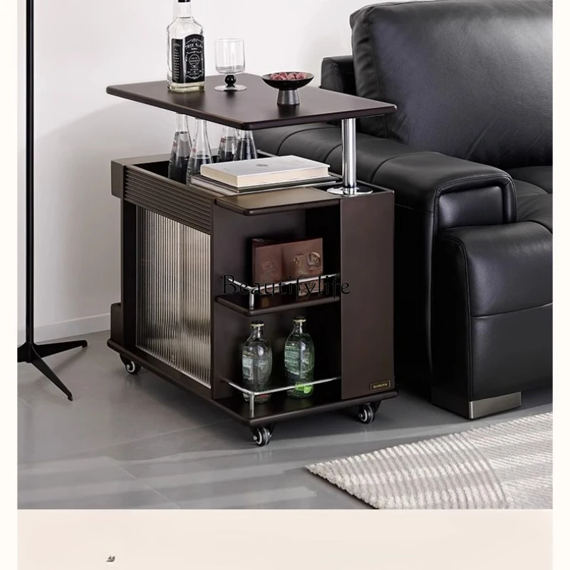 

**Movable bedroom bedside storage cabinet next to the sofa in the living room