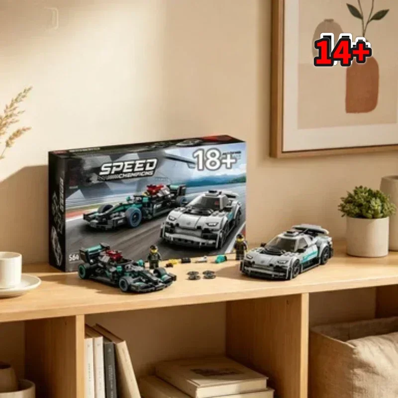 Bandai Launch 76909 Mercedes-Benz F1 y coche deportivo, bloques de construcción, regalo premium familiar, compatible con bloques LEGO