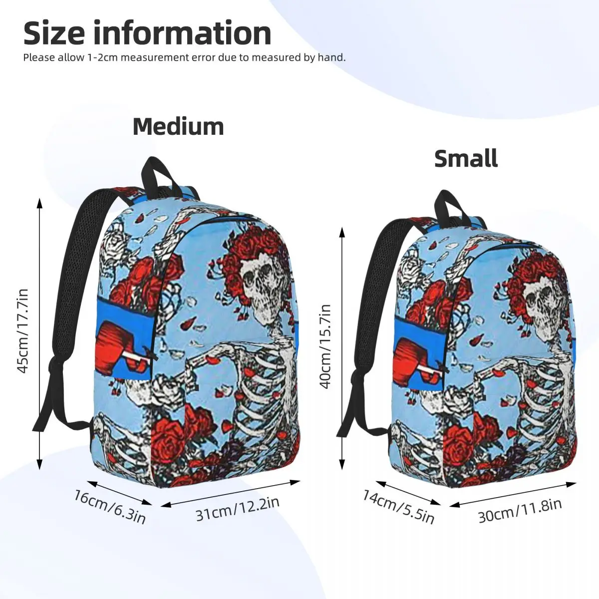 Grateful Dead Rock Band Backpack Daypack Large Capacity Kids BookBag School Bag Shoulder Bags for Men Women