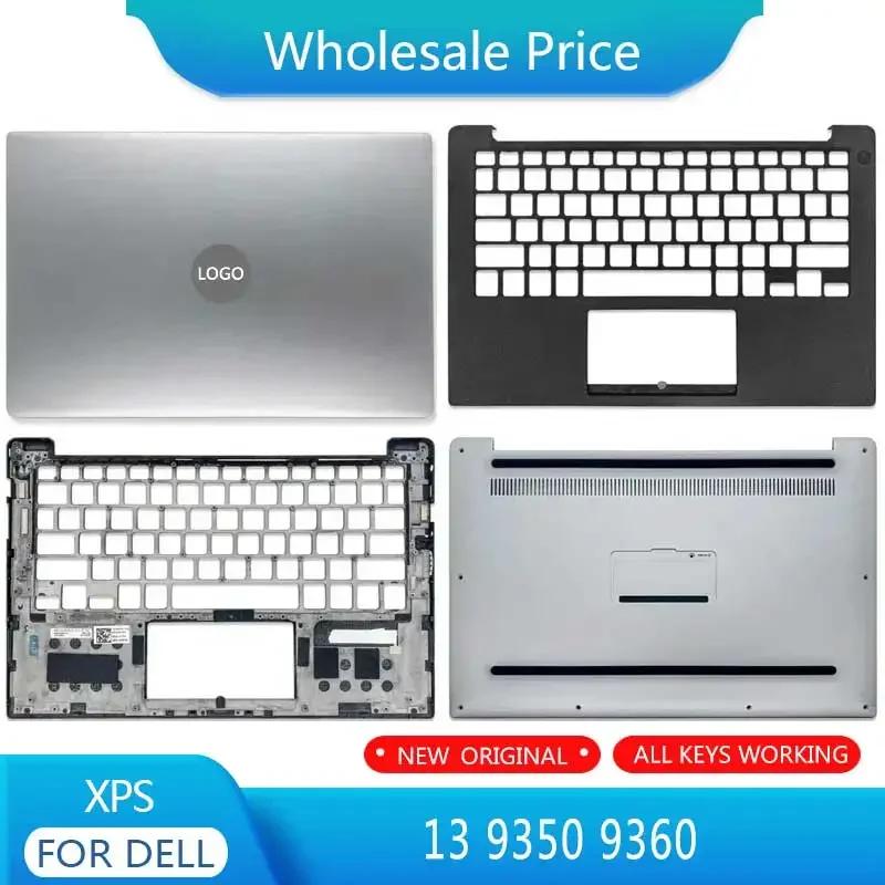 New For Dell XPS 13 9350 9360 Laptop LCD Back Cover Front Bezel Upper Palmrest Bottom Base Case Keyboard Hinges