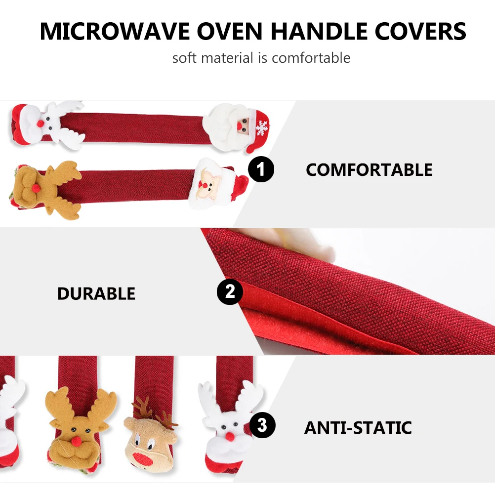 

6 Pcs Fridge H Covers Comfortable Static Free Microwave Oven Christmas Decor Kitchen Appliances Cloth Gloves