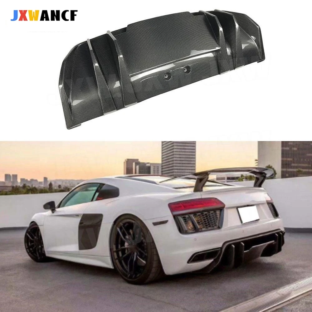 

JXWANCF Carbon Fiber Car Rear Lip Diffuser Spoiler For Audi R8 V8 V10 2017-2020 FRP Car Bumper Guard