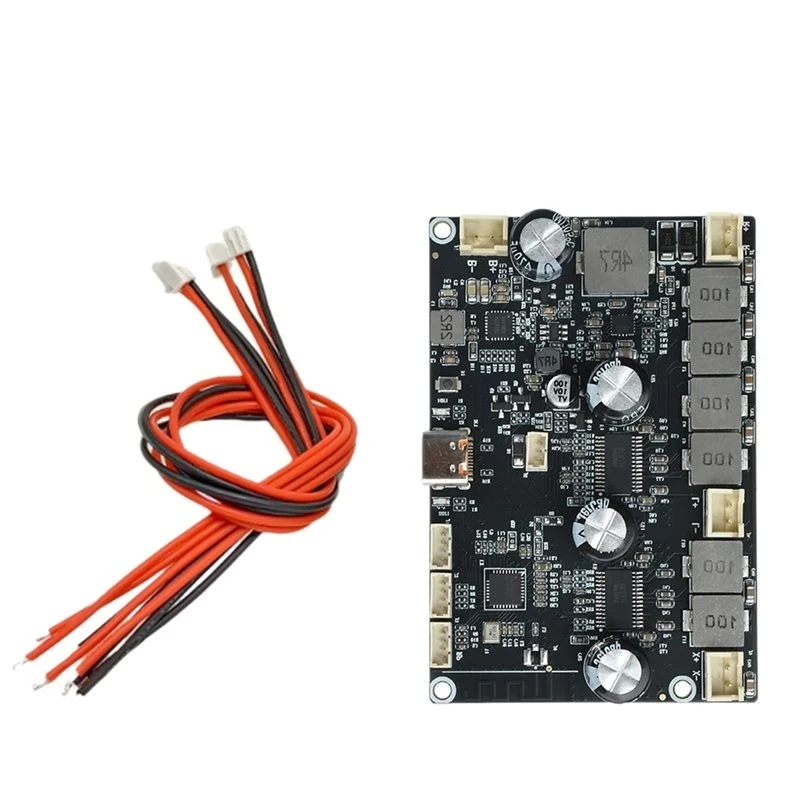B04B-2.1 Bluetooth-усилитель мощности 2 x 22 Вт + 43 Вт, 3-канальная интегрированная схема зарядки с функцией повышения напряжения, регулируемая через приложение, с поддержкой подключения по кабелю.