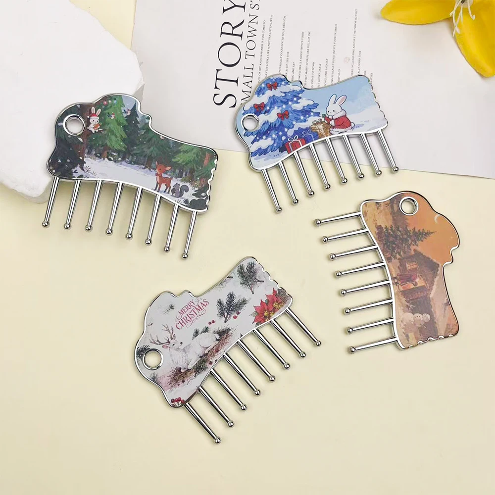 1pc Rabbit-shaped Head Massage Comb Multi-functional Comb Acupoint Scalp Head Health Care Comb Metal Massage Comb