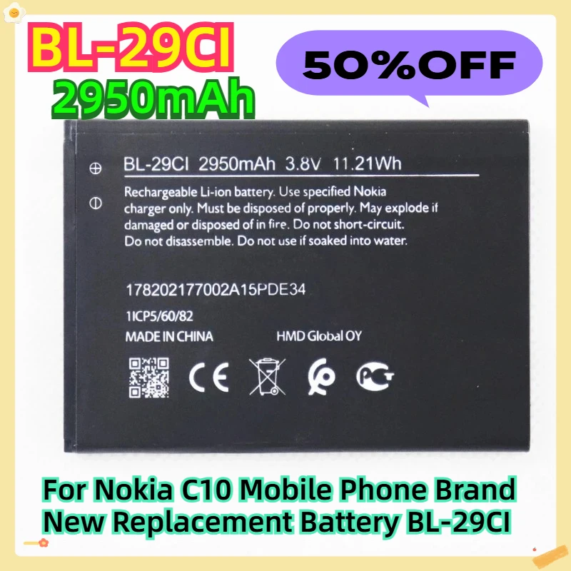 

2950mAh For Nokia C10 Mobile Phone Brand New Replacement Battery BL-29CI