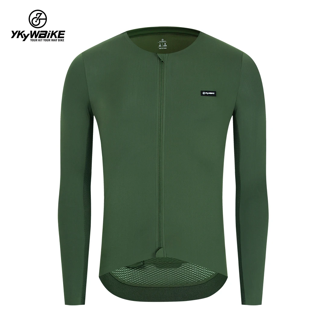 YKYWBIKE Cycling Jersey Long Sleeve Seamless Process Top Quality YKK zipper New Coldback Fabric UPF Cycling Jerseys