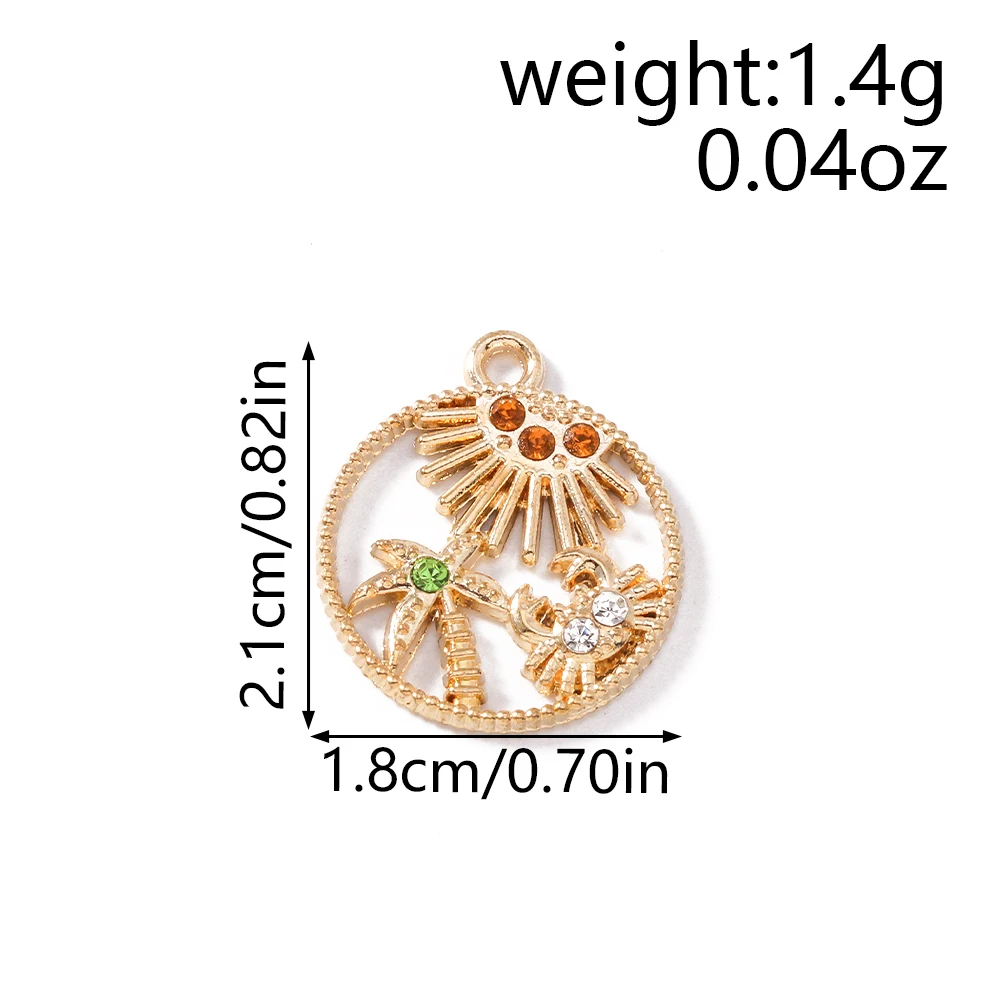 Tusember 10 Stück Exquisite Sommer-Strand-Sand-Kokosnuss-Sonnen-Krabben-Anhänger für süße Ohrringe, Schmuckherstellung und Accessoires – Detail 1
