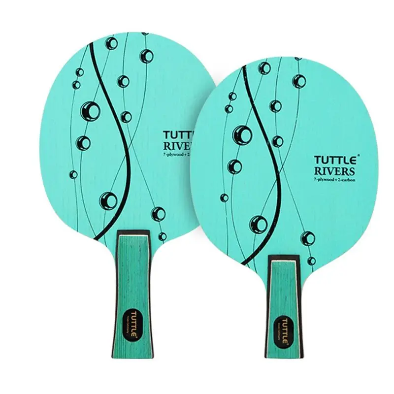 Professional TUTTLE Ping Pong Racket with Carbon Fiber Blade and Flared Handle