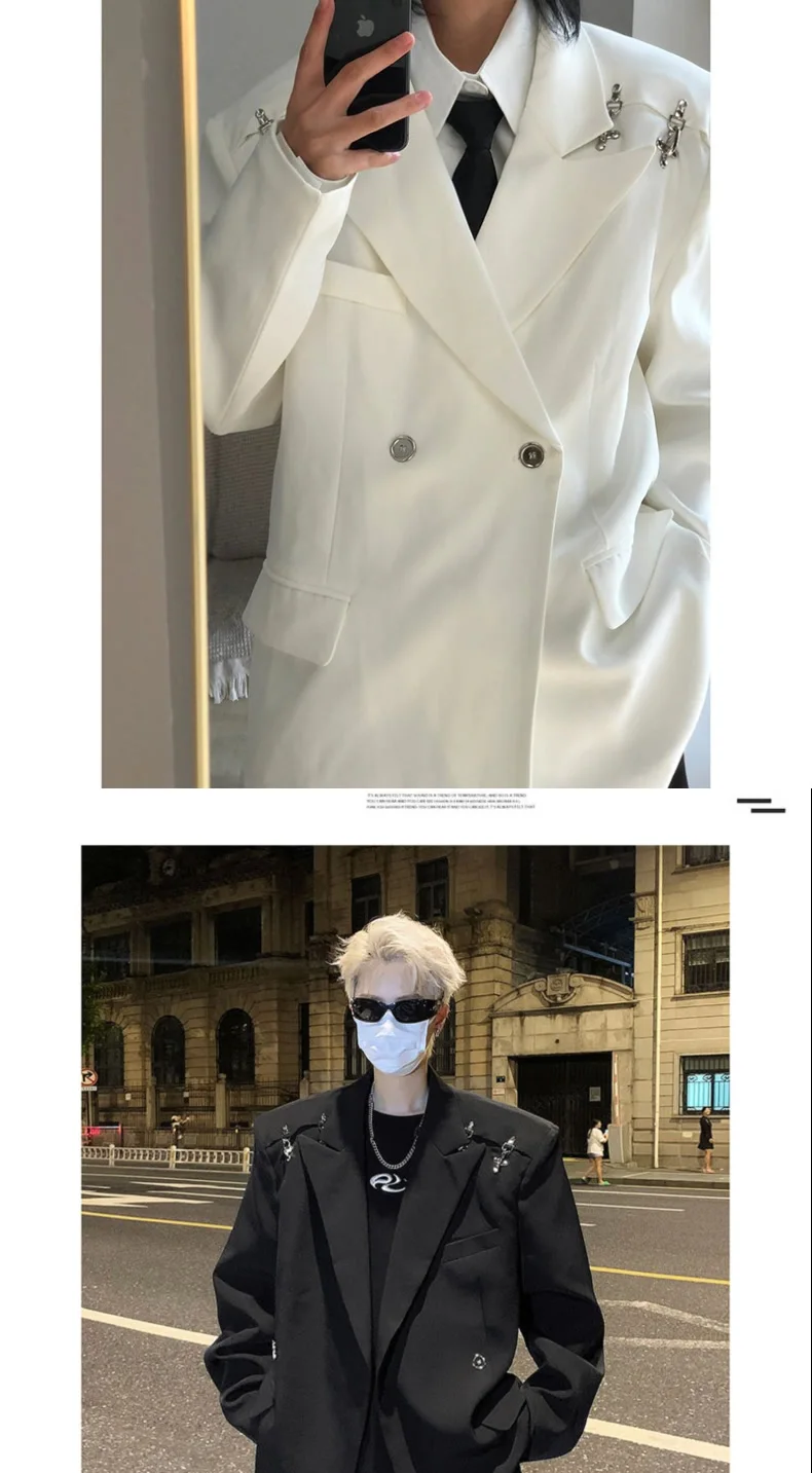 Chaqueta Casual de Metal con Hebilla de Avión para Hombre, Estilo Otoñal, Madura y Ligera, Cleanfit, Ocio, Estilo Occidental,...