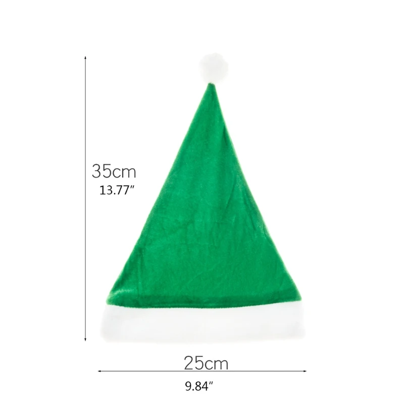 Soft Warm Santa Hat for Adult and Kid, Xmas Cap, Green, Winter, New Year Gifts