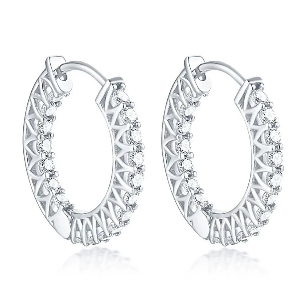 Hot selling exquisite 100% S925 sterling silver earrings, creative and fashionable earrings, zircon jewelry, wedding jewelry