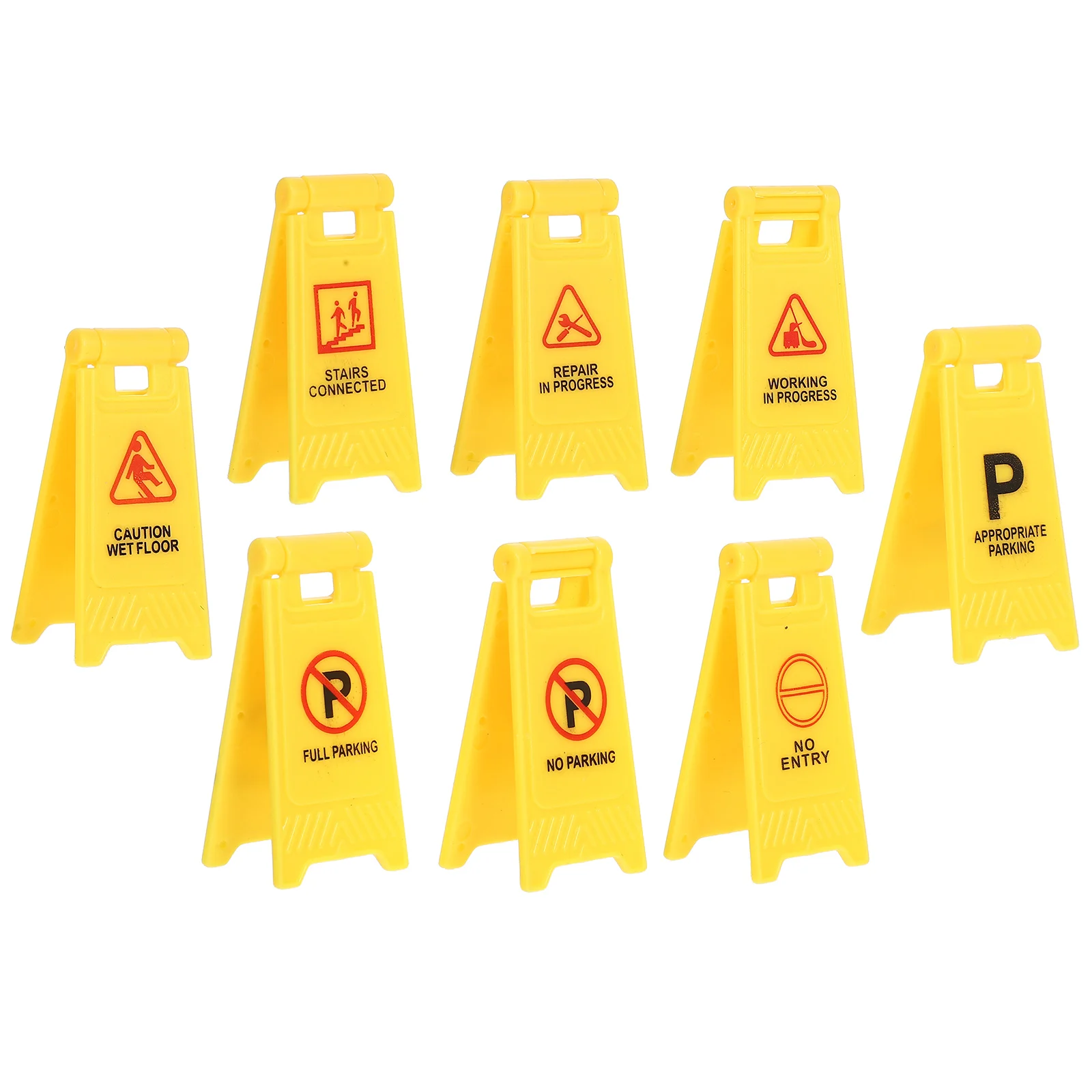 

8 Pcs Children's Transportation Toys Roadblock Traffic Sign Signs Sand Table Playing for Street Plastic Construction