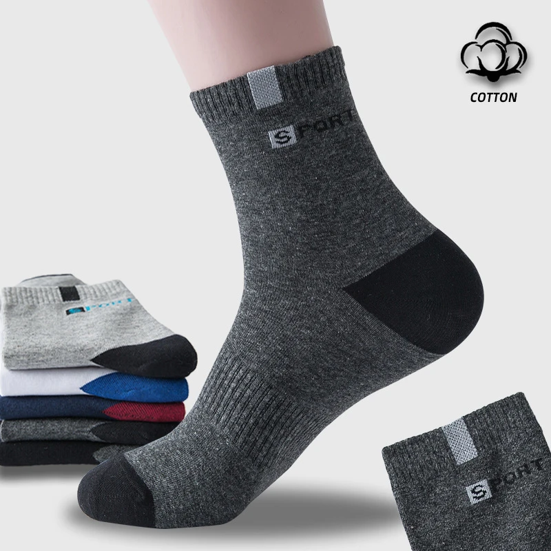 5Pairs Men Bamboo Fiber Autumn Winter Men Socks Breathable Cotton Sports Sock Breathable Deodorant Business Socks Size 38-47