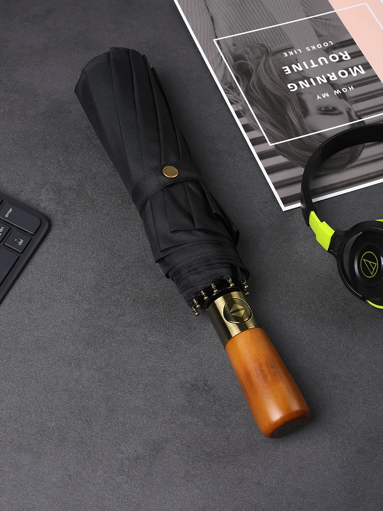 

High-End Auatic Double-Layer Ten-Bone Windproof Busin Umbrella for Men And Women Suitable for All Seasons Rainproof
