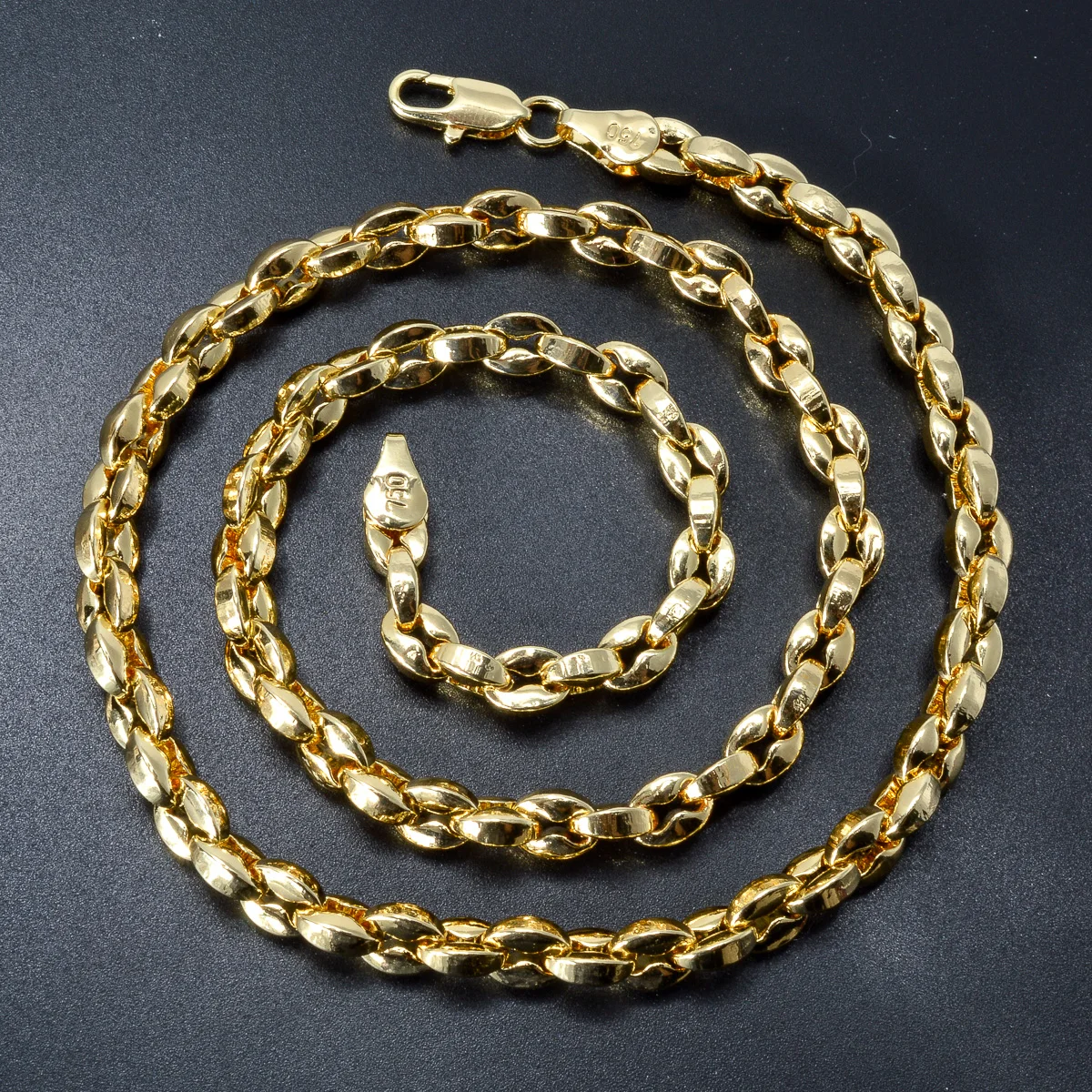 Classic Cuban Link Chain Necklace For Men 18K Gold Plated Male Choker Collar Punk Jewelry Retro Trendy Party Gifts