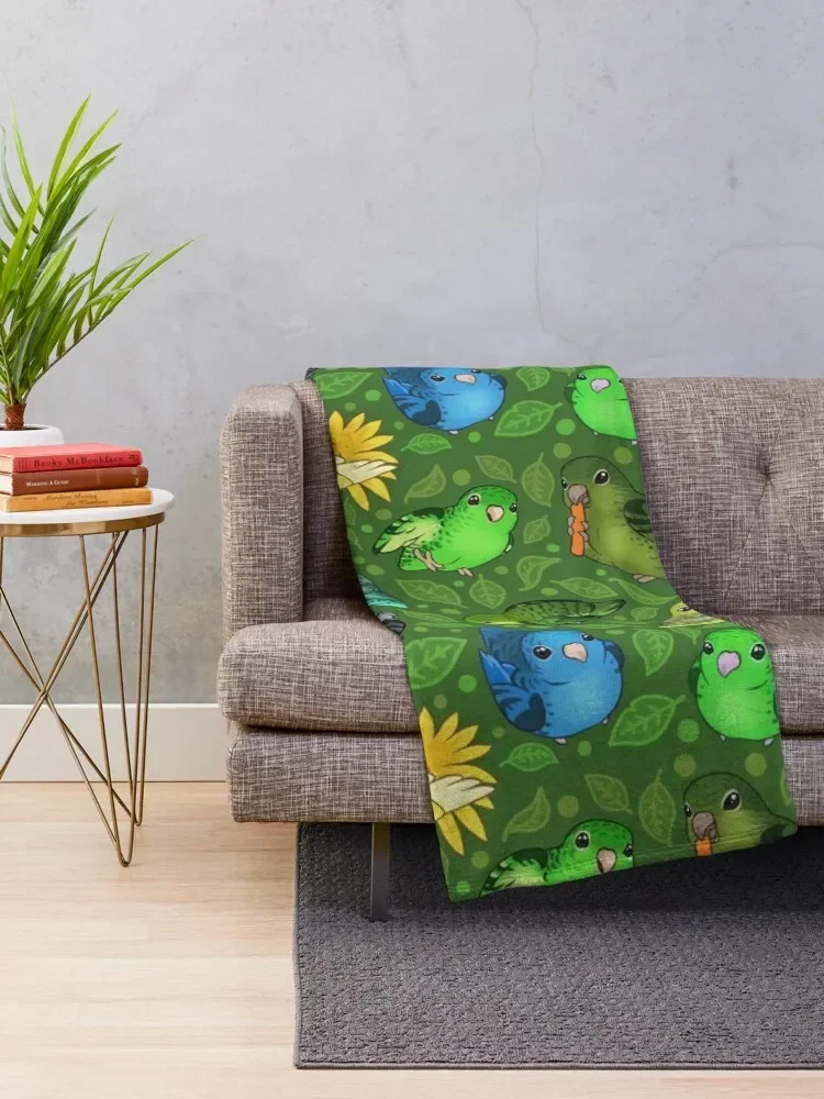 Lineolated Parakeet Cuties Throw Blanket Beautifuls For Decorative Sofa Decoratives Blankets