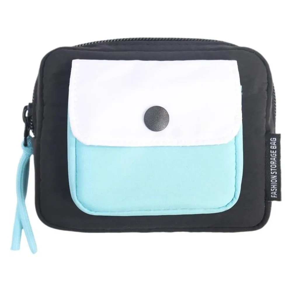 

Simple Contrast Color Canvas Coin Purse Square Zipper Earphone Bag Multifuctional Korean Style Mini Storage Bag Travel