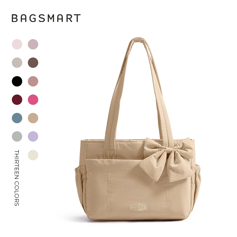 BAGSMART Tote Bag in drie maten Meerdere zakken Gezwollen handtas Casual schoudertas Puffer Tote Bag met grote capaciteit