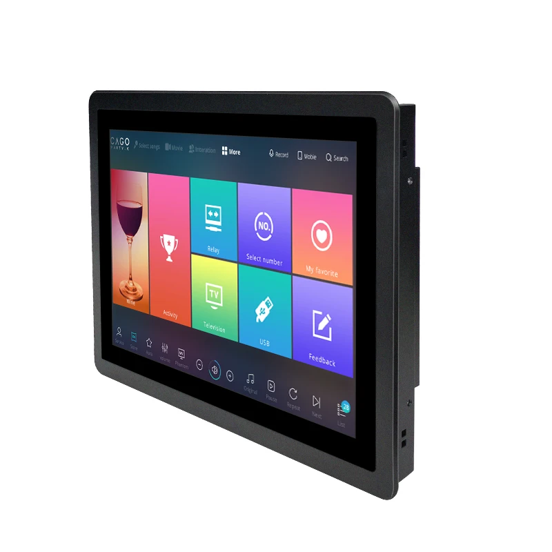 Embedded 17“ touch monitor computer all-in-one industrial control resistive capacitive touch embedded industrial aluminum all