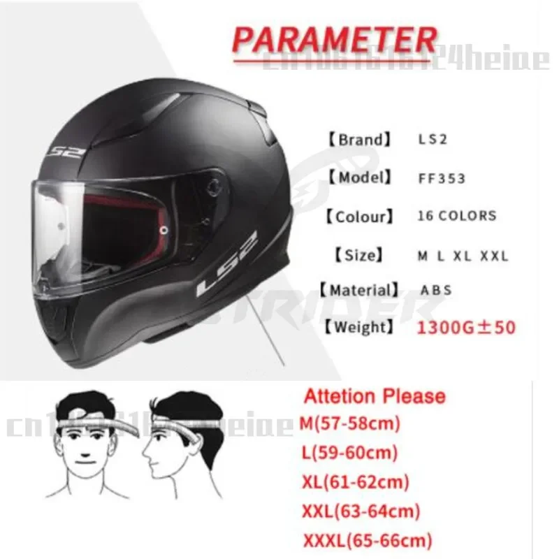 LS2-Casque de moto intégral pour hommes et femmes, d'expériences de course de rue, Structure de sécurité ABS, Certification ECE, FF353