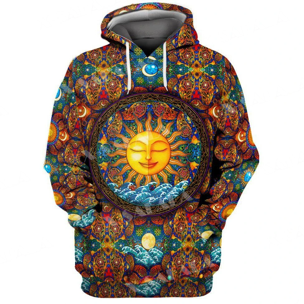 

Psychedelic NatureTrippy Sun Peace Love 3D Printed Hoodie Man Women Harajuku Outwear Hooded Pullover Tracksuits Casual-3