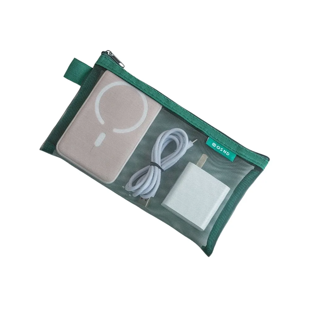 Durable Nylon Transparent Storage Bag Square Breathable Mini Zipper Coin Purse Lightweight Mesh Storage Pouch Home Use