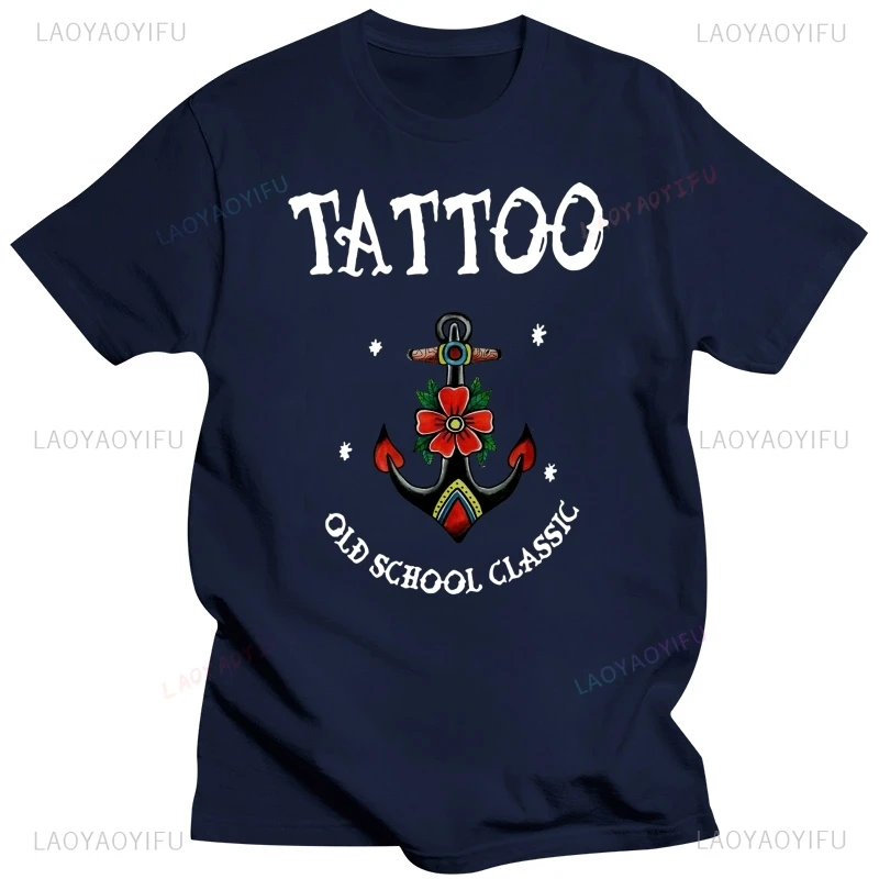 Tattoo Anker Printing T Shirt Old School Classic V251 Confortable T-Shirt Fashion Streetwear Cotton Man Women Clothes Casual Tee