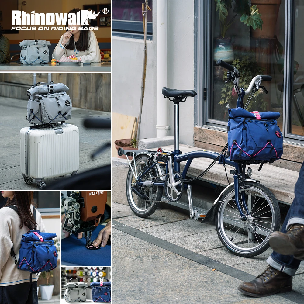 

Велосипедная сумка на руль Rhinowalk с системой MOLLE для складных велосипедов Brompton и Dahon, корзина для хранения на руль