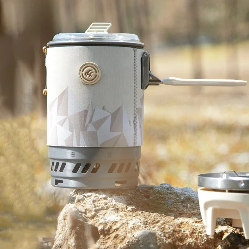 Integrated type Heat collection pan Lightweight Portable Convenient Hiking pan Multifunctional Outdoor Camping Supplies