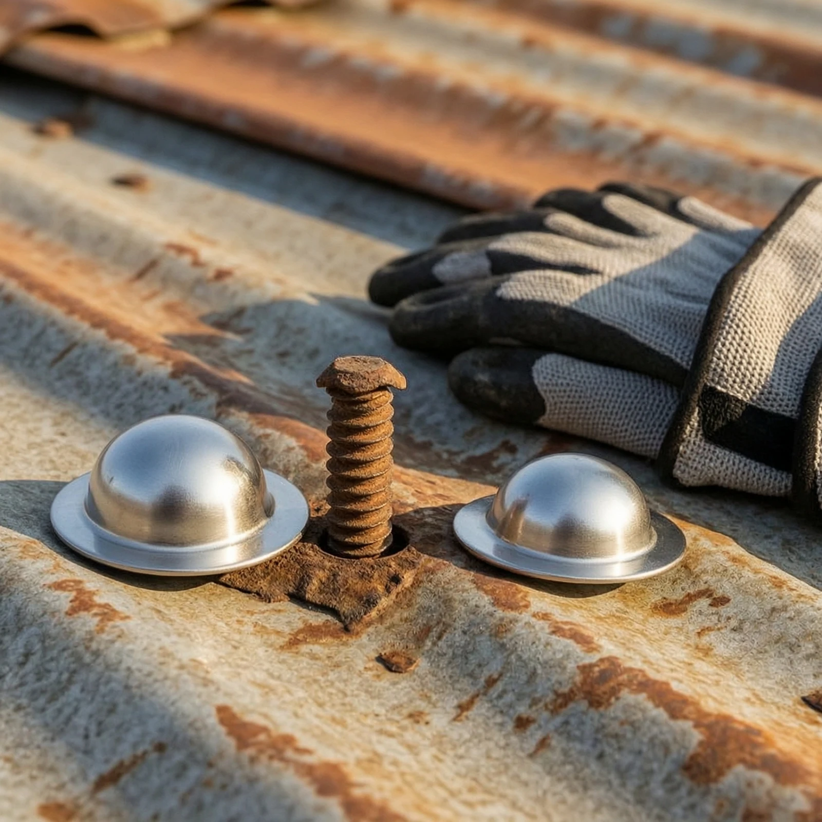 50 Pieces Metal Roof Screw Caps Reflective Metal Roof Screw Covers Rustproof Galvanized for Roofers