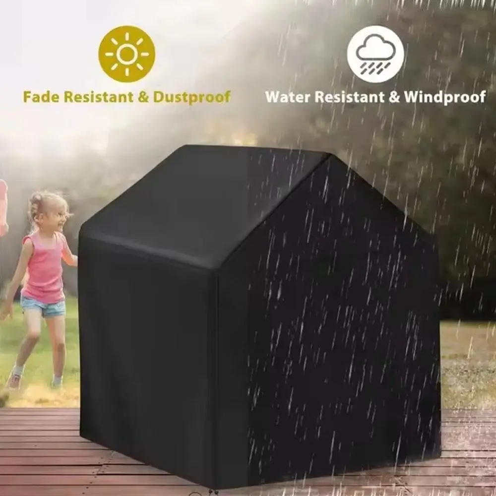 210D Oxford Spielhaus-Abdeckung, wasserdicht, schwarz, Allwetter-Schutzhülle, staubdicht, Spielhaus-Abdeckung