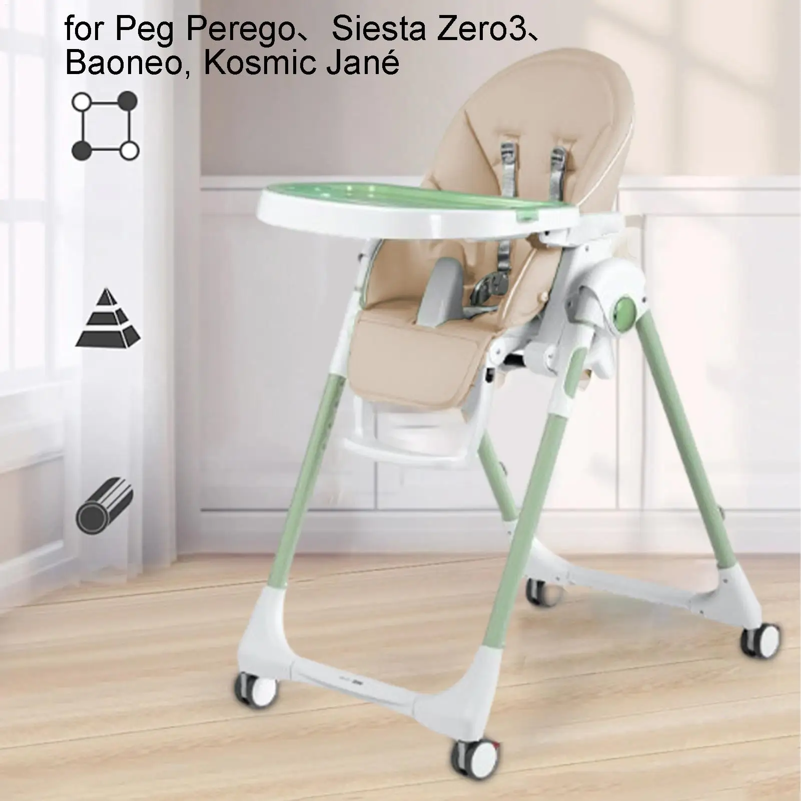 Kids High Chair Cushion Comfortable PU Leather Padding Cover for Feeding Seat High Chair Padded Seat for Son Daughter Grandchild