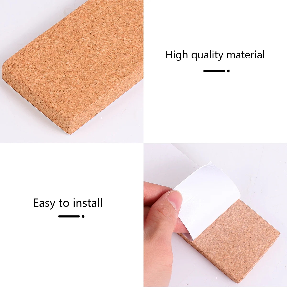

4pcs Cork Bulletin Bar Strip Natural Frameless Cork Board Strips Thick Wall Mounted Portable Menu Photo Bulletin Board