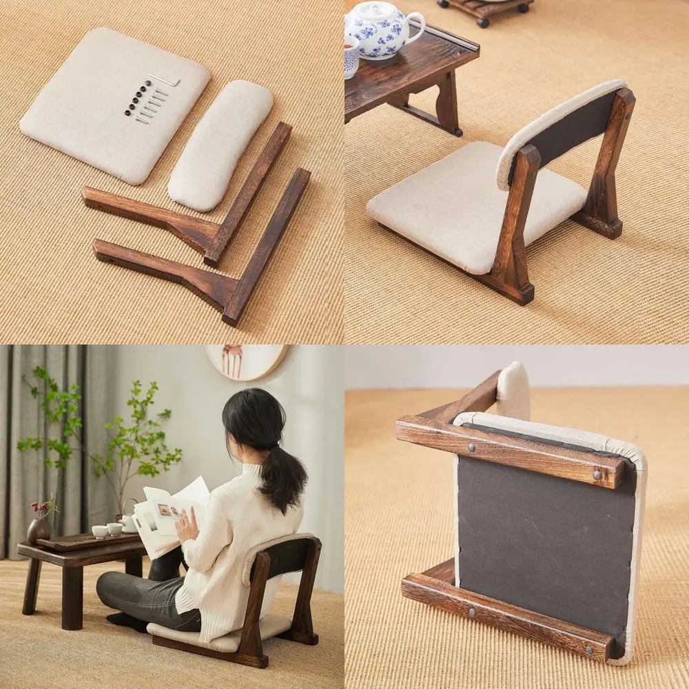 

Напольное кресло для медитации с поддержкой спины, сиденья в японском стиле, удобная напольная подушка