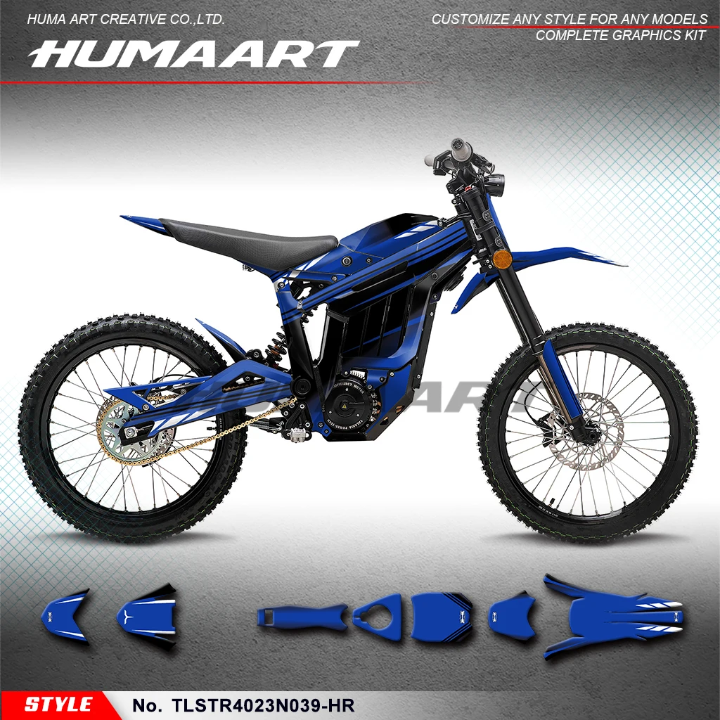 

HUMAART Motocross Graphics Stickers Complete Skin for TALARIA Sting R MX4 MX3 L1E / SX3, Blue Black Style No.TLSTR4023N039-HR