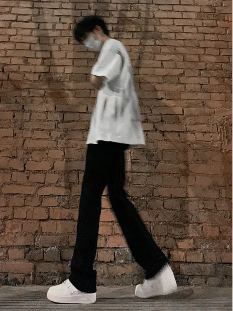 

Мужские джинсы Cleanfit Pure Black: эластичные, зауженные, прямые, расклешенные, в стиле ретро, для весны и осени, молодежные, износостойкие