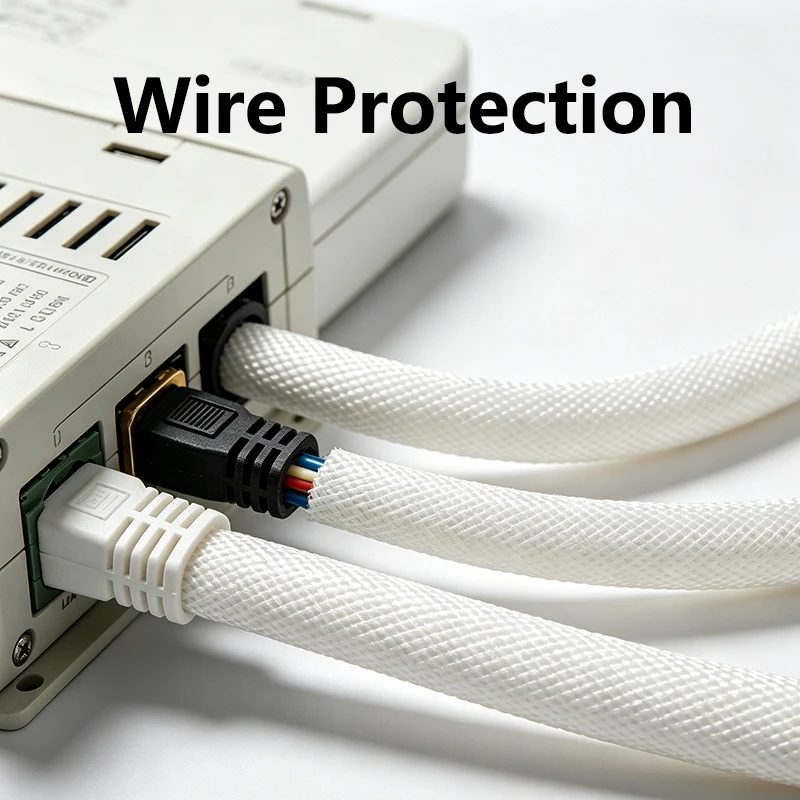 600Deg.C High Temp Fiberglass Braided Sleeve Fire Retardant Chemical Resistant Insulation Cover Industrial Cable Wire Protection