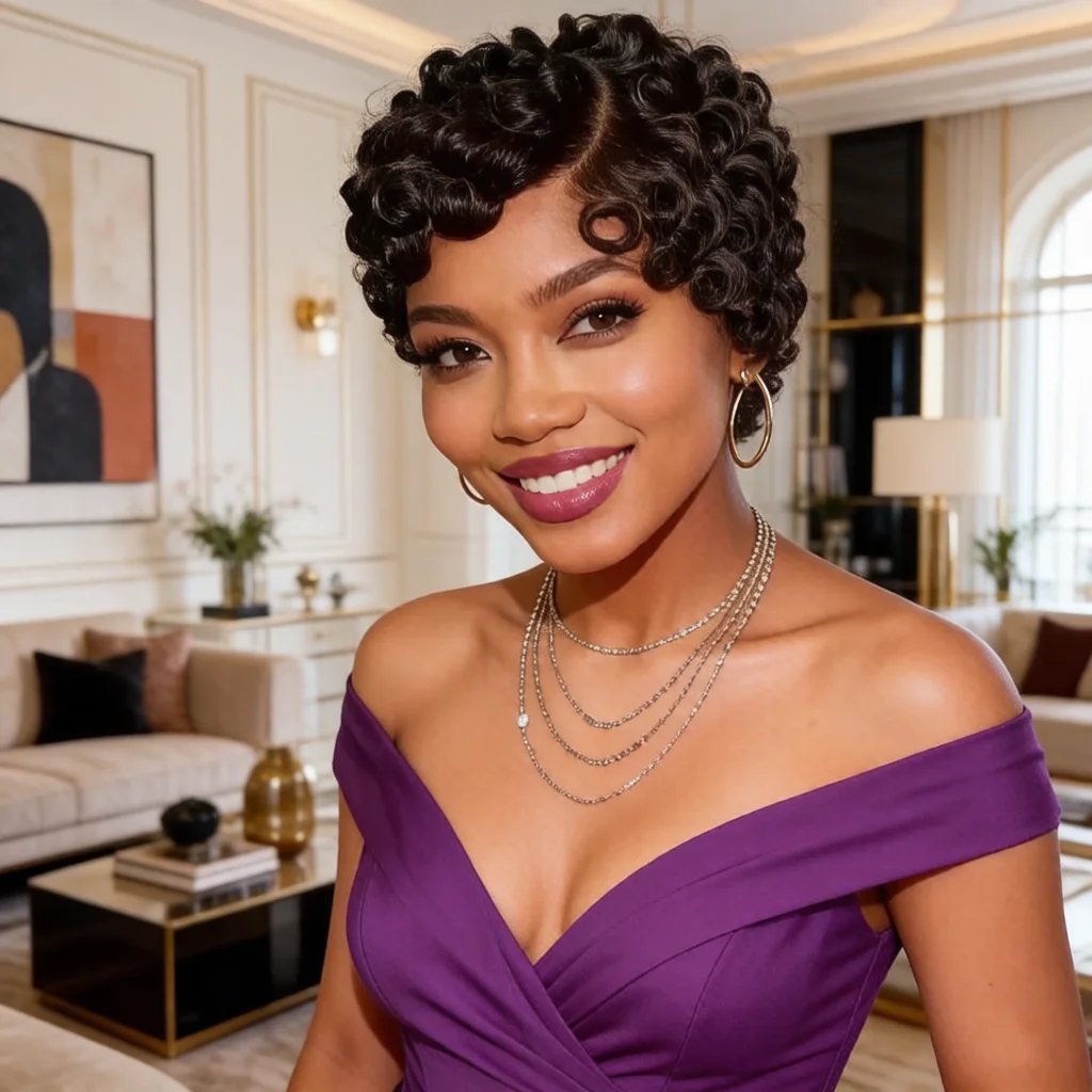 Short Curly 13X4 Lace Front Pixie Cut Wigs 100% Human Hair for Women 6 Inch 180% Density Deep Wave Pre Plucked Glueless Wig