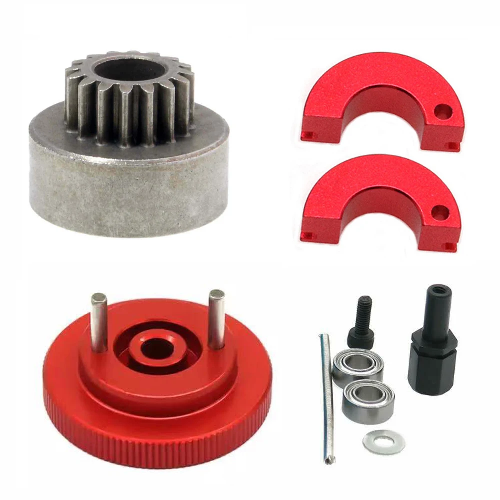 1set Flywheel Clutch bell 16T Tooth Clutch Bell & Ball Bearings 10*5*4mm for 1/10 rc Nitro model car Engine parts