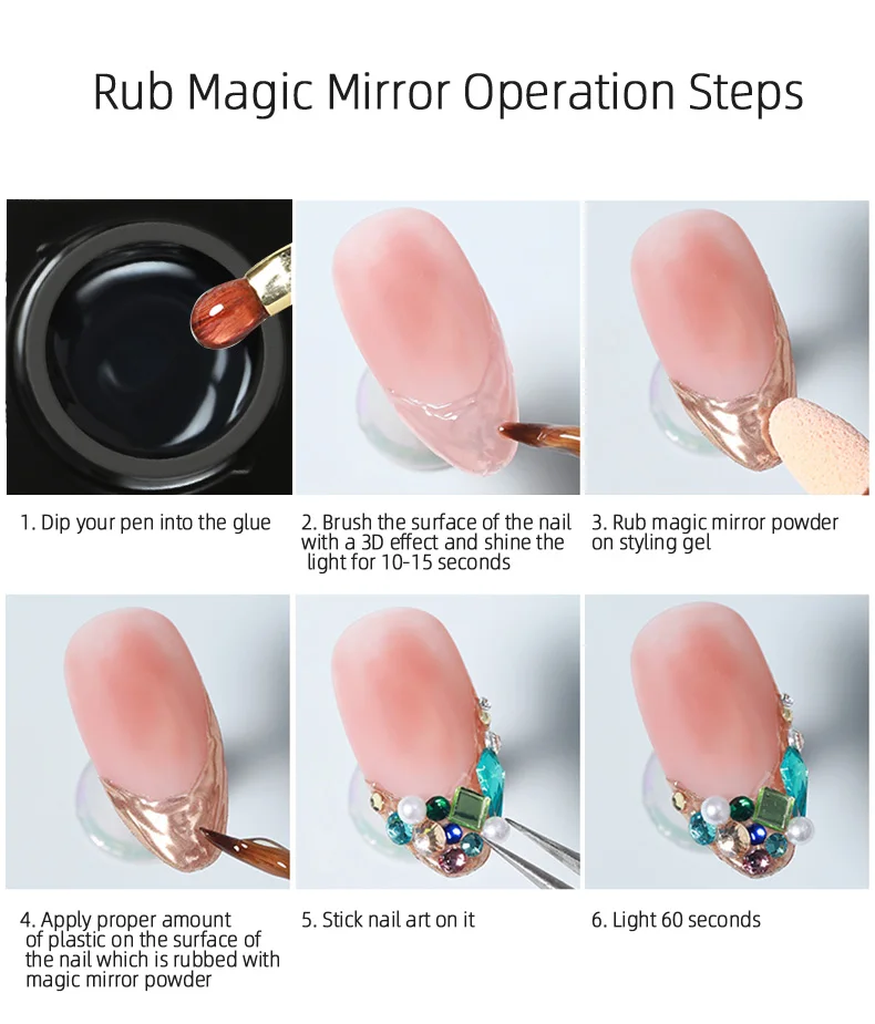 Modellierung Gel Nagellack Halbfeste Magie Spiegel Pulver Modell Gel 3D Tranparent Nagel Kleber Soak Off UV LED Nail art Dekoration – Detail 9