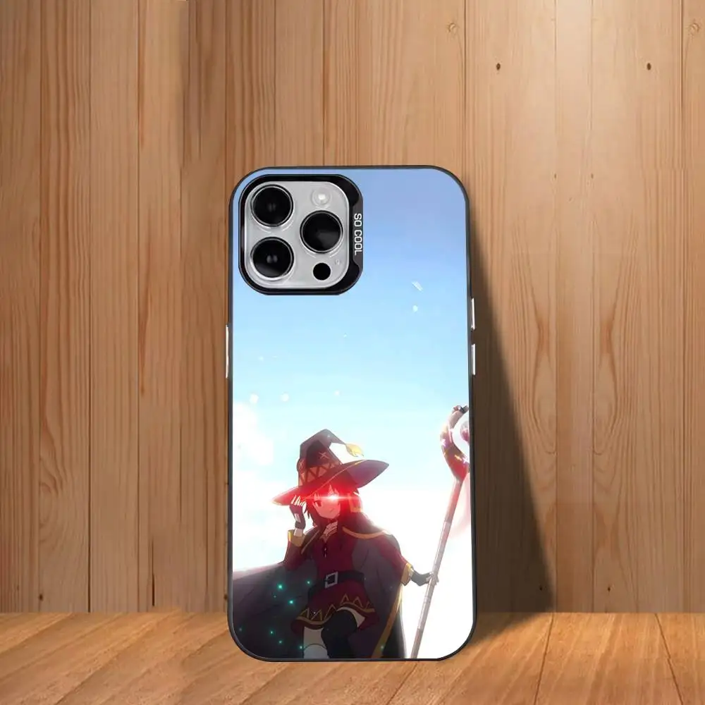Чехол для телефона M-Megumin K-KonoSuba для iPhone 17,16,15,14,13,12,11, Mini,Pro,SE,MAX, белый матовый противоударный чехол
