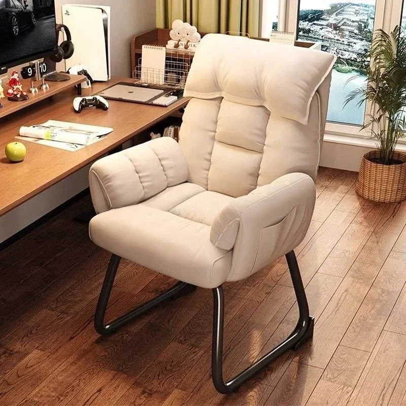 

Home Comfortable Gaming Soft Computer Chair Ergonomic Fixed Steel Leg Office Chair Adjustable Backrest Desk Chair with Headrest