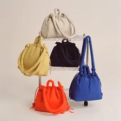 Casual nylon padded tote bag designer soft puffer women shoulder crossbody bags Simple Vintage large capacity handbags